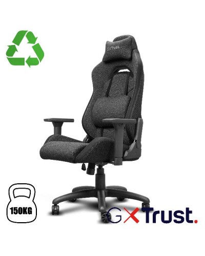 SEDIA GAMING PREMIUM IN TESSUTO REALIZZATA CON MATERIALI SOSTENIBILI - TRUST GXT 723 RUYA - GRIGIO