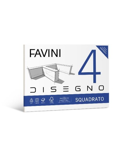 FAVINI 4 - ALBUM DA DISEGNO LISCIO SQUADRATO D4 220g/m2