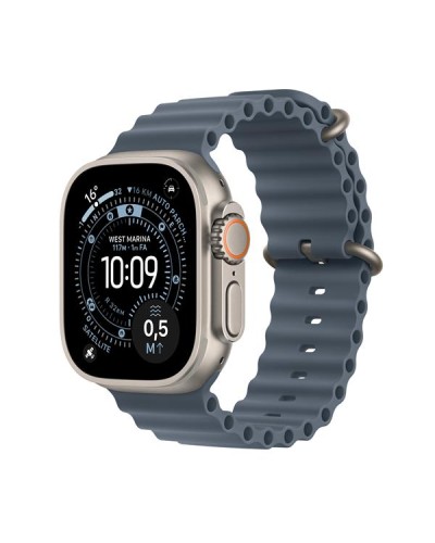 Apple Watch Ultra 3 GPS + Cellular, Cassa 49 mm in titanio naturale con Cinturino Ocean blu salmastro