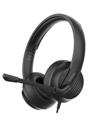 NILOX TECH - Cuffie con microfono, controllo volume e muto, ENC (cancellazione rumore ambientale), USB-A con adattatore per USB