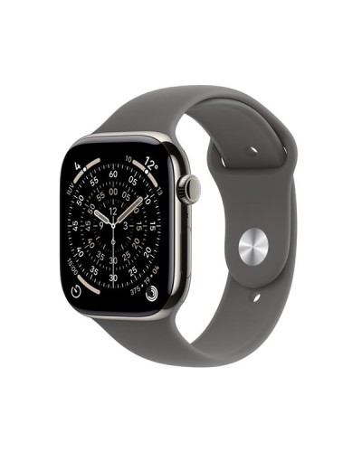 Apple Watch Series 11 GPS + Cellular, Cassa 46 mm in titanio naturale con Cinturino Sport grigio pietra - M/L