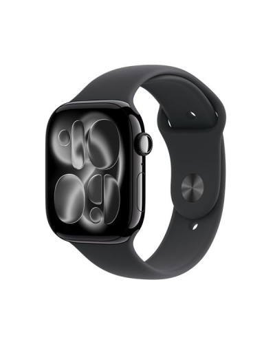 Apple Watch Series 11 GPS, Cassa 46 mm in alluminio Jet Black con Cinturino Sport nero - M/L