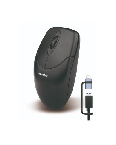 XMICEU2-CX   MOUSE OTTICO USB-A + USB-C   1000dpi + 3 TASTI SCROLL