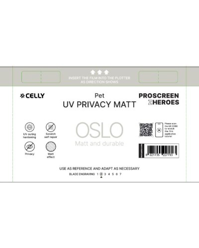 PROFILMPRO MATTE UV - Pellicola trasparente UV da 5 pezzi con finitura opaca con effetto Privacy compatibile con il plotter Pro