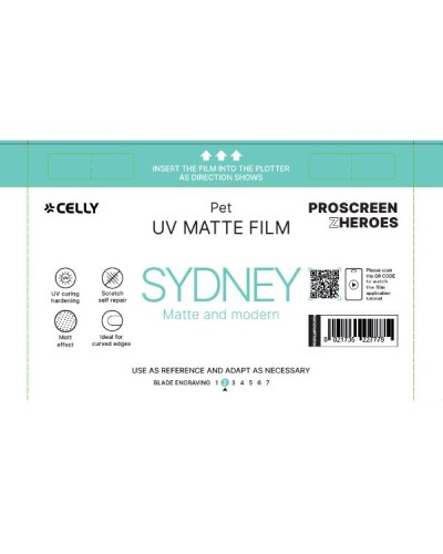 PROFILMPRO MATTE UV - Pellicola trasparente UV da 5 pezzi con finitura opaca compatibile con il plotter ProScreenPro - SIDNEY (