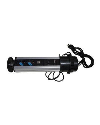 MULTIPRESA A SCOMPARSA CON 2 PORTE ALIMENTAZIONE ITA/SCHUKO, 2 PORTE USB + 1 RJ45 + 1 RJ11 + 1 HDMI FEMMINA