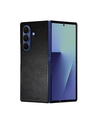 FOLDING - Cover in TPU composta da scocca anteriore e posteriore, effetto pelle sintetica colore nero compatibile Samsung Galax