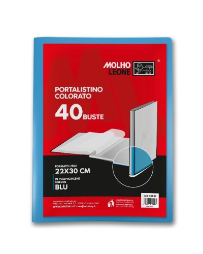 Portalistino 40 buste azzurro (conf. 12)