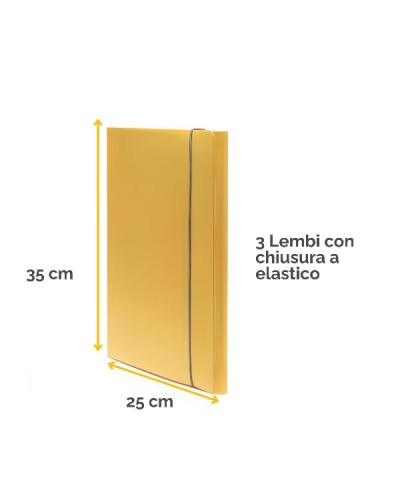 Cartella 3 lembi Holos giallo in plastica riciclata