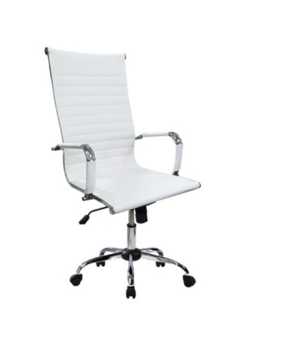 EQUIP - SEDIA DA UFFICIO ERGONOMICA, Rivestimento a coste, schienale alto, Bianco