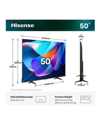50 A69S 4K ULTRA HD SMART VIDAA