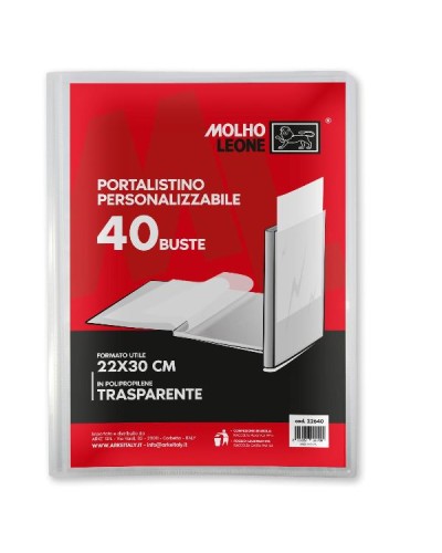 Portalistino personalizzabile 40 buste A4 (conf.12)