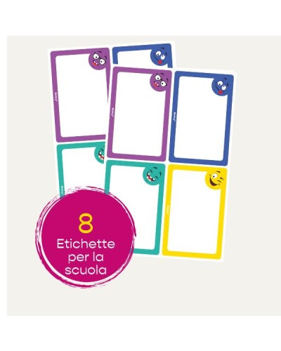 CF8 ETICHETTE LIBRI QUADERNI-SMILE