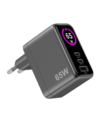 TCSCREEN2C1A65W - 65W GaN Wall Charger with integrated Screen G