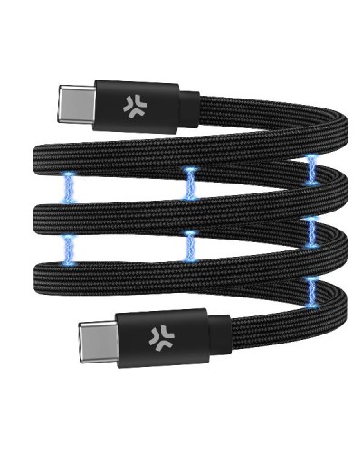 USBC2MAG2M60 - Cavo USB-C a USB-C, lunghezza 2 metri, potenza massima 60 Watt, sistema magnetico integrato per riavvolgere il c