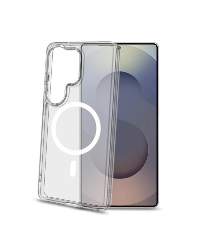 GELSKINMAG - Cover morbida trasparente in TPU, compatibile con la tecnologia Magsafe, anello magnetico Bianco x Samsung Galaxy 