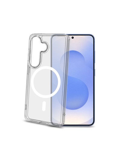 GELSKINMAG - Cover morbida trasparente in TPU, compatibile con la tecnologia Magsafe, anello magnetico color Bianco per Samsung