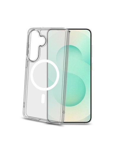 GELSKINMAG - Cover morbida trasparente in TPU, compatibile con la tecnologia Magsafe, anello magnetico color Bianco per Samsung