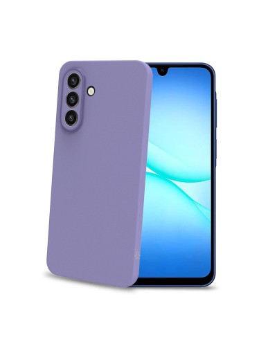 SANDCASE - Cover morbida in TPU con tasti e bordo fotocamera a contrasto, effetto sabbiato colore trasparente viola compatibile