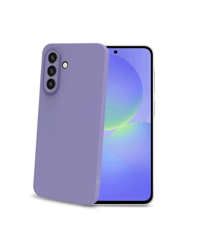 SANDCASE - Cover morbida in TPU con tasti e bordo fotocamera colore a contrasto, effetto sabbiato colore trasparente viola comp