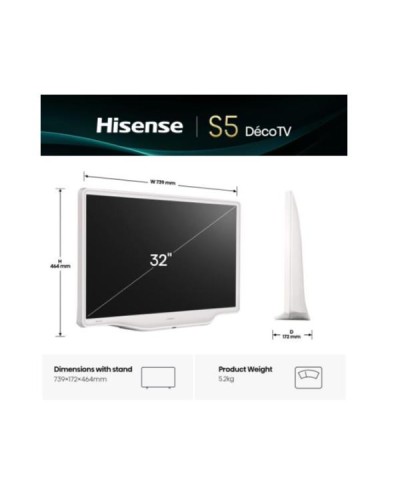 32 S5Q DECO'' BIANCO FHD QLED SMART VIDAA REFRESH RATE 60HZ