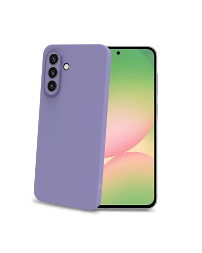 SANDCASE - Cover morbida in TPU con tasti e bordo fotocamera colore a contrasto, effetto sabbiato colore trasparente viola comp