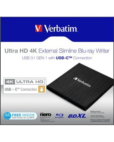 Verbatim Masterizzatore Blu-ray 4K USB-C