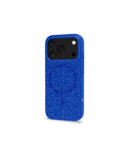 Cover iPhone 17 Pro Offset Collection glitterata blu