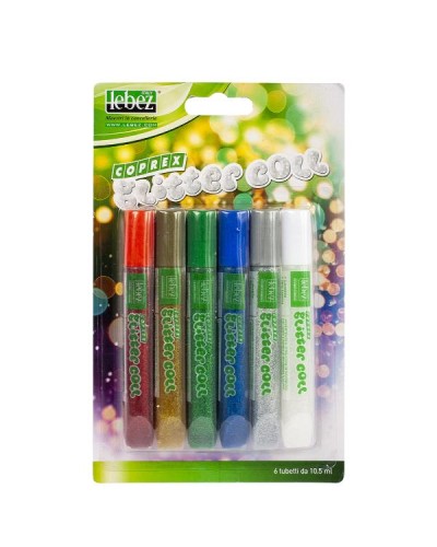 Glitter Colla 10,5 ml Blister Assortito Confezione da 6