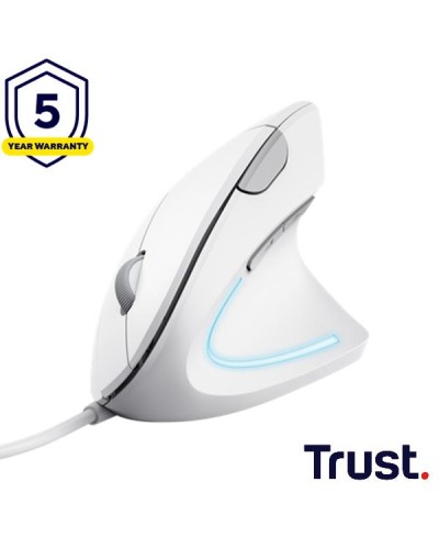 MOUSE CABLATO ERGONOMICO VERTICALE - TRUST VERTO - BIANCO