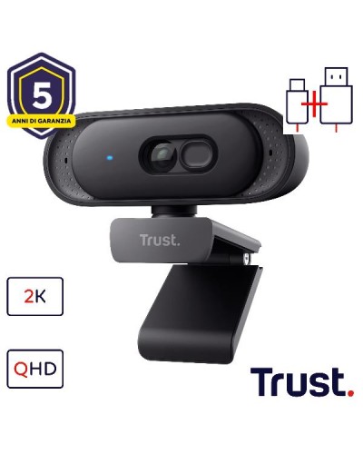 WEBCAM 2K QHD 2560X1440p - FILTRO PRIVACY - TRUST TOMAR - NERO