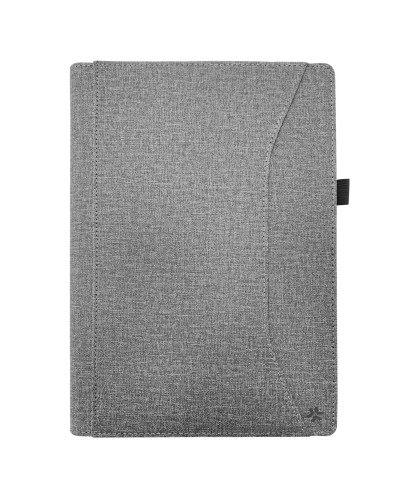 UNIFOLIOTAB11 - Custodia universale a libro colore grigio funzione stand con banda elastica di chiusura esterna compatibile con