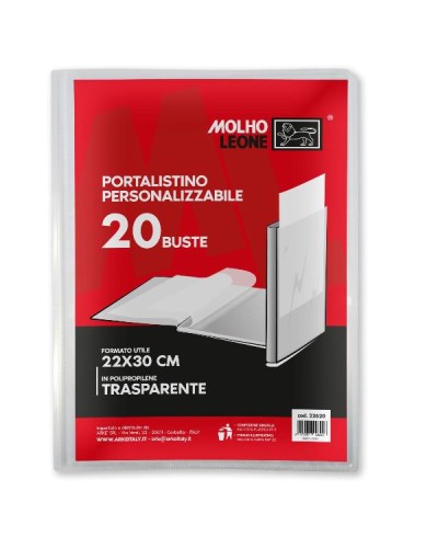 Portalistino personalizzabile 20 buste A4 (conf.24)