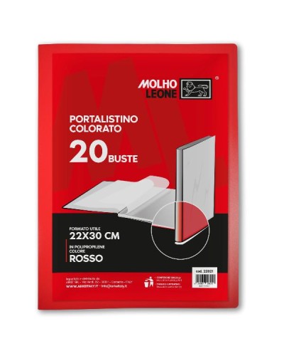 Portalistino 20 buste rosso A4 (conf.24)