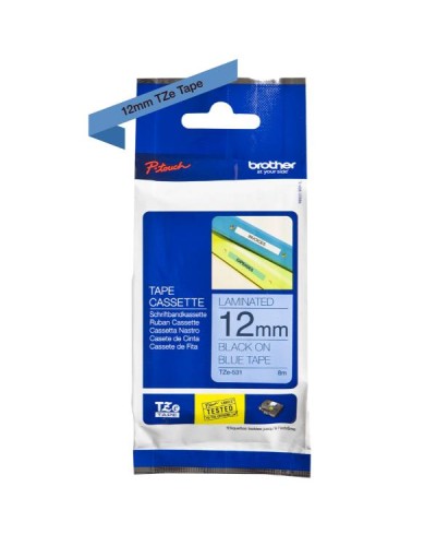 NASTRO TIPO TZ 12MM NERO/BLU