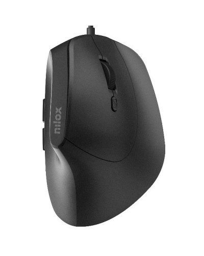 NILOX TECH - Mouse ottico verticale, connessione USB-A, 3600DPI, 6 tasti, lunghezza cavo 1,5 mt