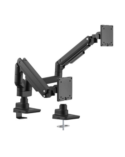 EQUIP Staffa Doppio Monitor 17"-35" da Scrivania Nera
