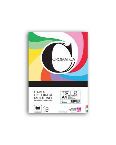 Carta Cromata Forte A4 100 Fogli Assortiti