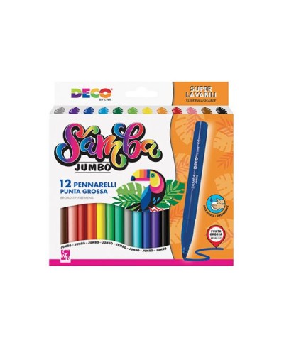Pennarelli Samba Jumbo punta grossa superlavabili 24 pz