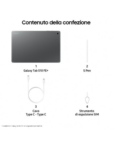 Samsung Galaxy Tab S10 FE+ 5G 8+128GB Grigio