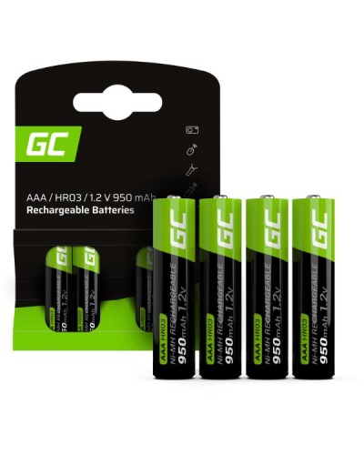 Greencell Batterie Ricaricabili 4xAAA HR03 950mAh Ni-Mh