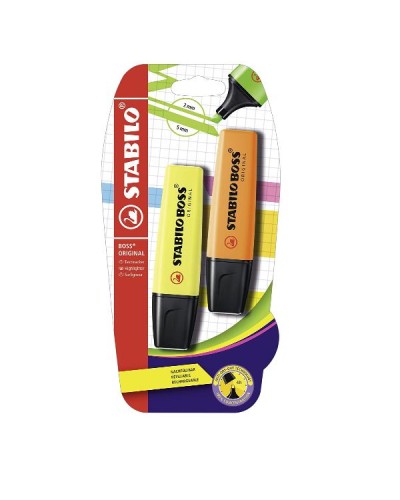 Evidenziatore STABILO BOSS Original Giallo/Arancio 2pz