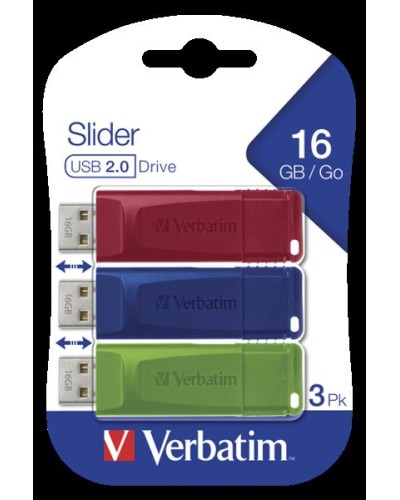 Verbatim Slider USB 2.0 16GB Tripack
