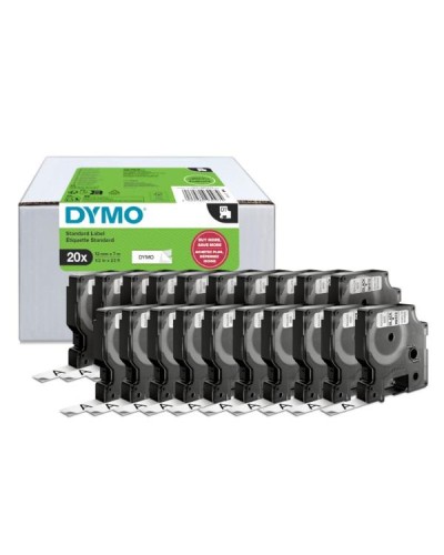 Dymo D1 Nastro Etichettatura 12mm x 7m Nero/Bianco (20pz)