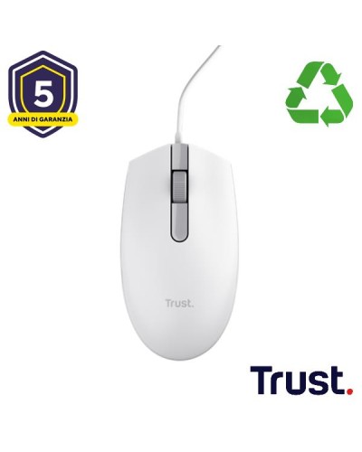 TRUST B2B TM-101 ECO Mouse Cablato Ottico Bianco