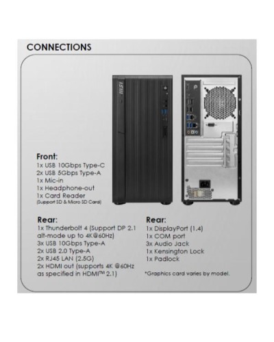 MSI PRO DP180 AI 8HG-1409XEU PC Desktop Intel Core Ultra 5