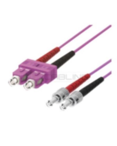 Patch Cord Fibra Ottica Multimodale OM4 ST-SC Viola 2m