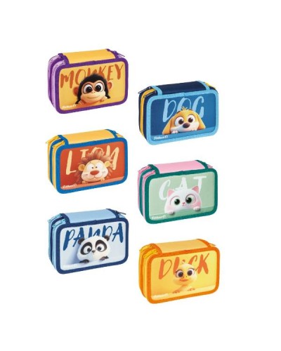 Astuccio 3 Zip Happy Animals - Espositore 12 pezzi