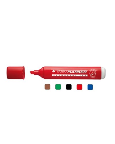 Tratto Marker Rosso Punta a Scalpello Permanente 12 pz