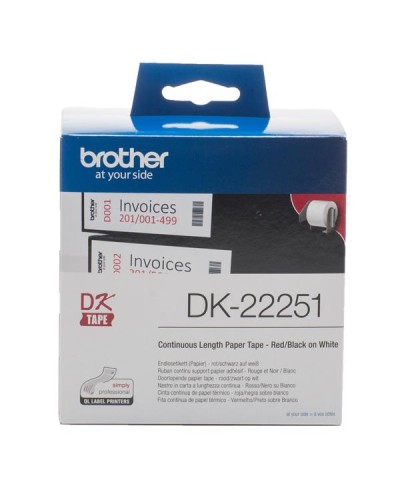 Brother DK-22251 Rotolo Etichette Carta Nero Rosso su Bianco